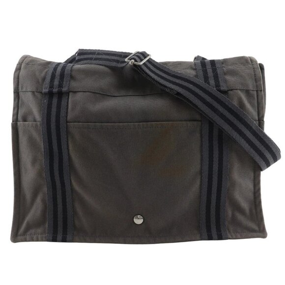 HERMES Fourre Tout Basses MM Shoulder Bag gray Cotton canvas unisex - Picture 1 of 13